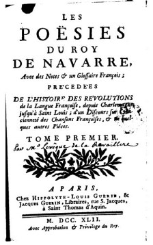 Les Poësies du Roy de Navarre