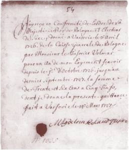 Quittance de Madeleine Roland-Dupré